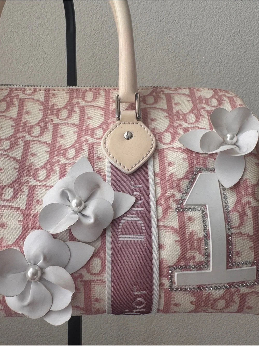 authentic CHRISTIAN DIOR Monogram Girly Boston in Pink.